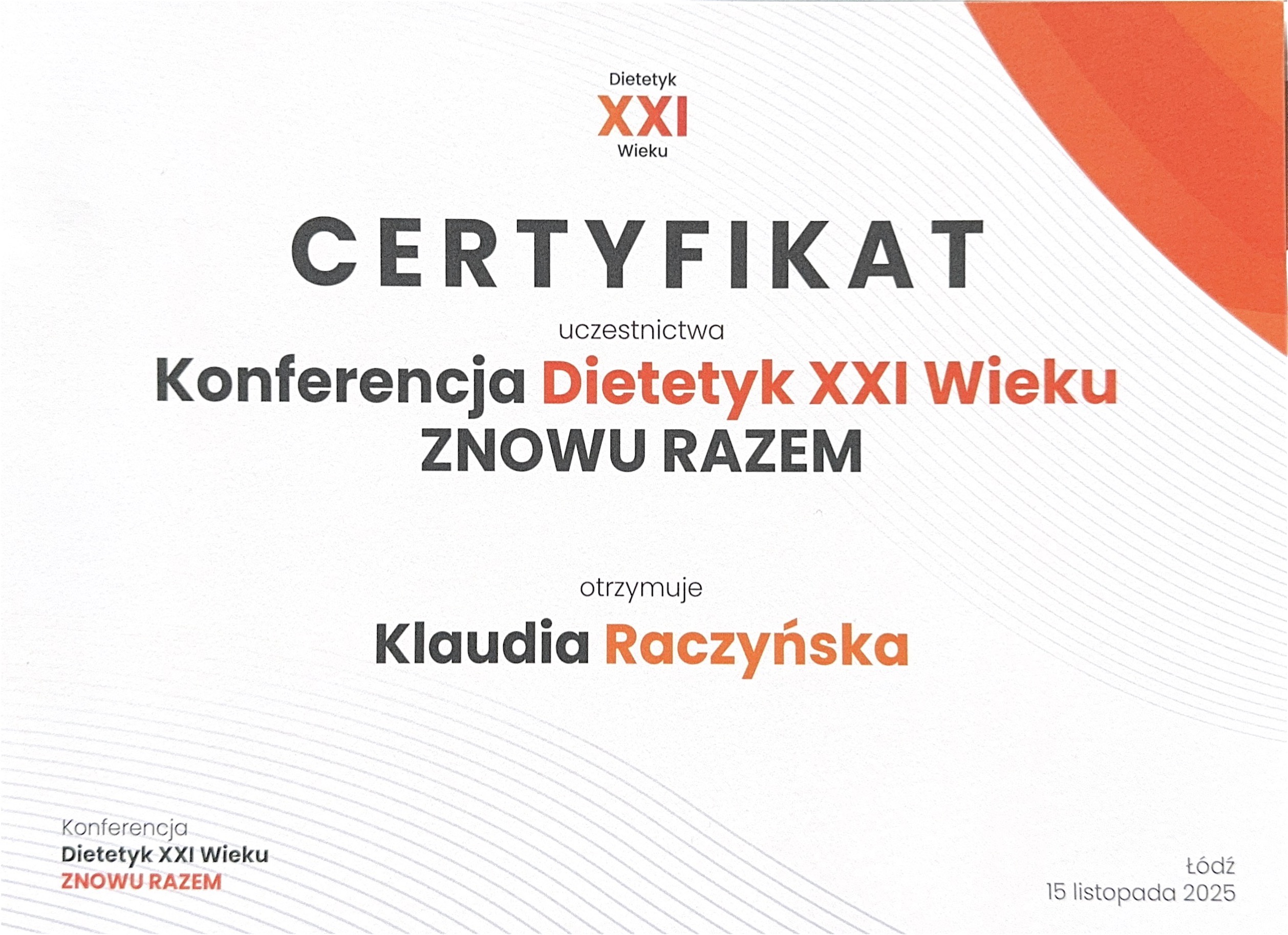 Konferencja Dietetyk XXI Wieku – Znowu Razem