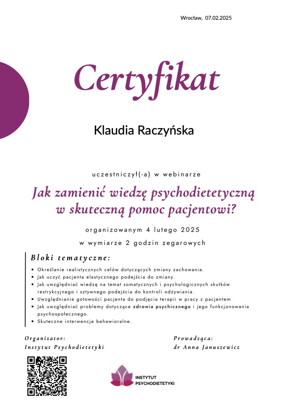 Jak zamienić wiedzę psychodietetyczną w skuteczną pomoc pacjentowi?